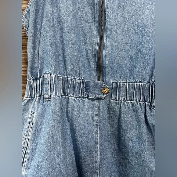 Vintage Eddie Bauer Denim Sleeveless Zip-Up Romper Size S - Picture 3 of 7